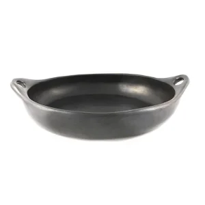 Ovalen Ovenschotel Kamado Teppanyaki – Handgemaakt Black Pottery