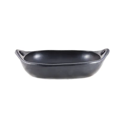 Rechthoekige Ovenschotel Kamado Teppanyaki – Handgemaakt Black Pottery