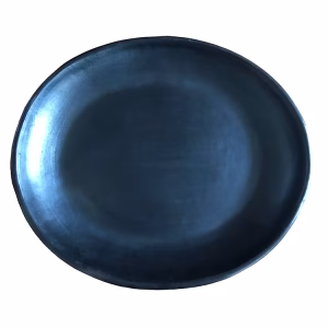 Ovale Lage Plaat Black Pottery – Handgemaakt en hittebestendig